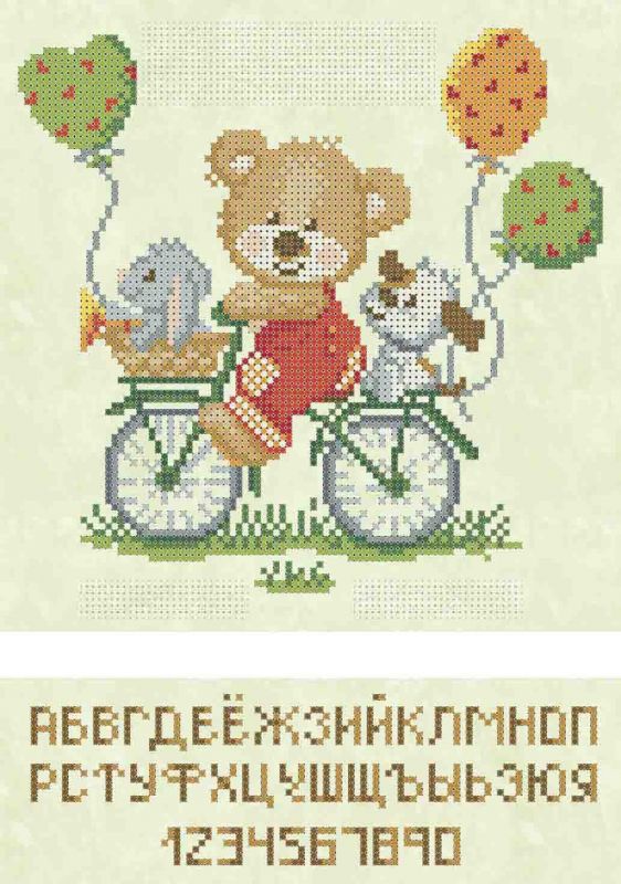 Метрика "Ведмедик на велосипеді" А4-К-389