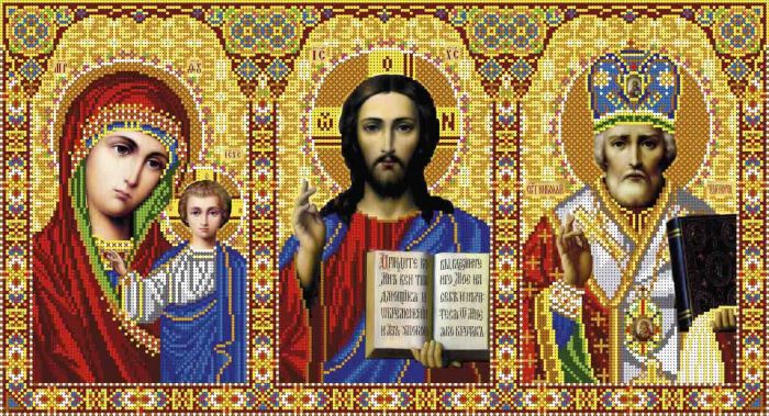 Иконостас "Иисус, Казанская, Николай" А2-И-024