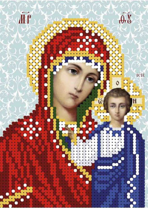 Казанская богородица (синий частичная) А6-165
