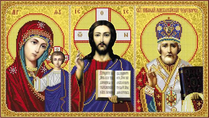Иконостас "Казанская - Иисус - Николай" (частичная)